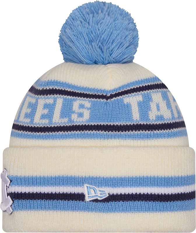 North Carolina Tar Heels New Era Knit Classic Cuffed Knit Hat with Pom -Cream