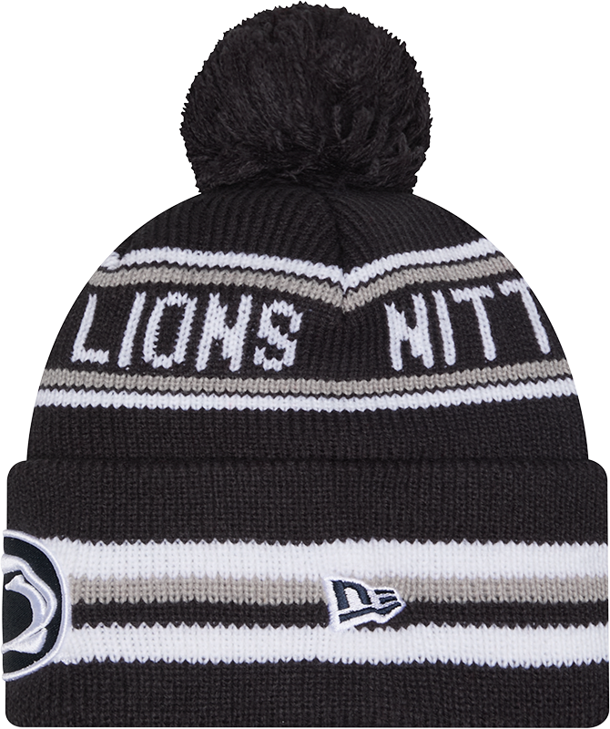Penn State Nittany Lions New Era Knit Classic Cuffed Knit Hat with Pom -Navy