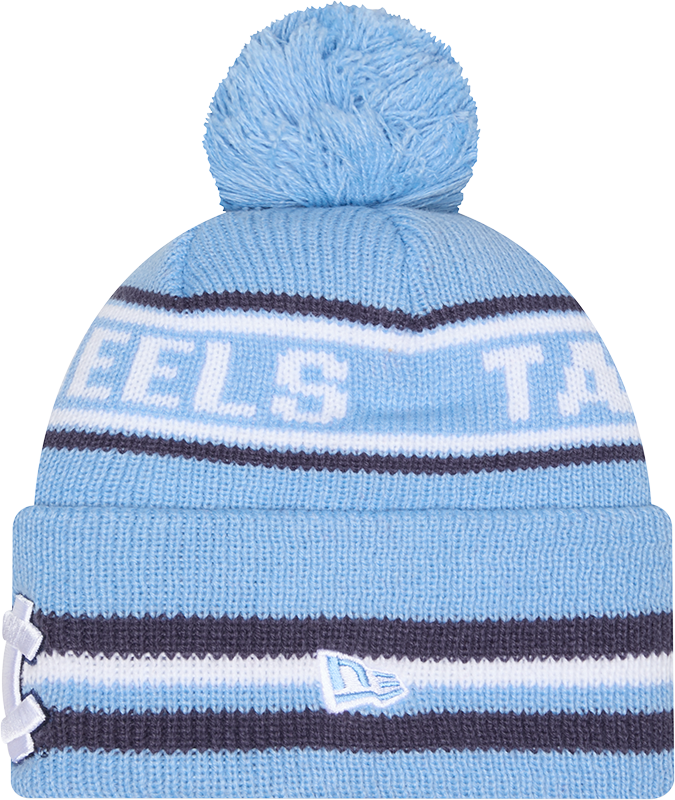 North Carolina Tar Heels New Era Classic Cuffed Knit Hat with Pom -Carolina Blue