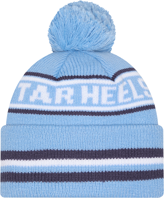 North Carolina Tar Heels New Era Classic Cuffed Knit Hat with Pom -Carolina Blue