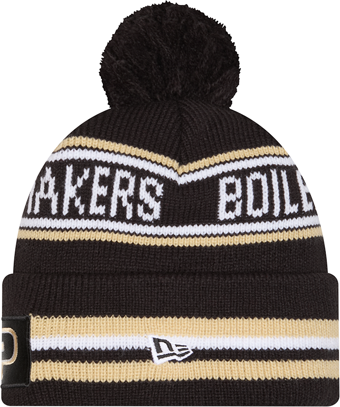 Purdue Boilermakers New Era Knit Classic Cuffed Knit Hat with Pom -Black