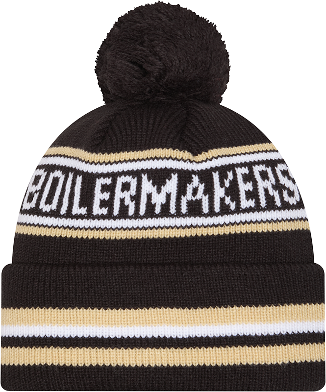 Purdue Boilermakers New Era Knit Classic Cuffed Knit Hat with Pom -Black