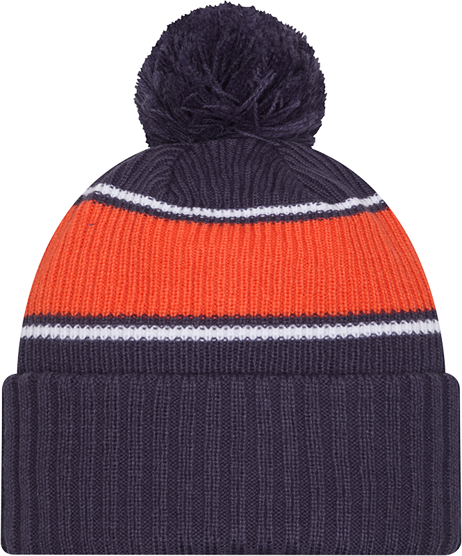 Illinois Fighting Illini New Era Bold Knit Cuffed Knit Hat with Pom - Navy