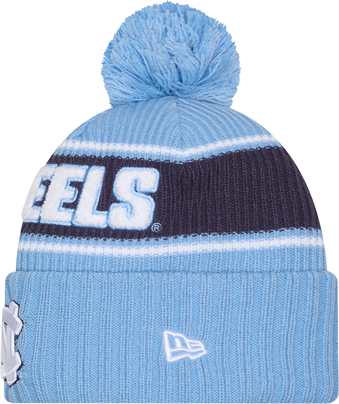 North Carolina Tar Heels New Era Bold Knit Cuffed Knit Hat with Pom - Carolina Blue