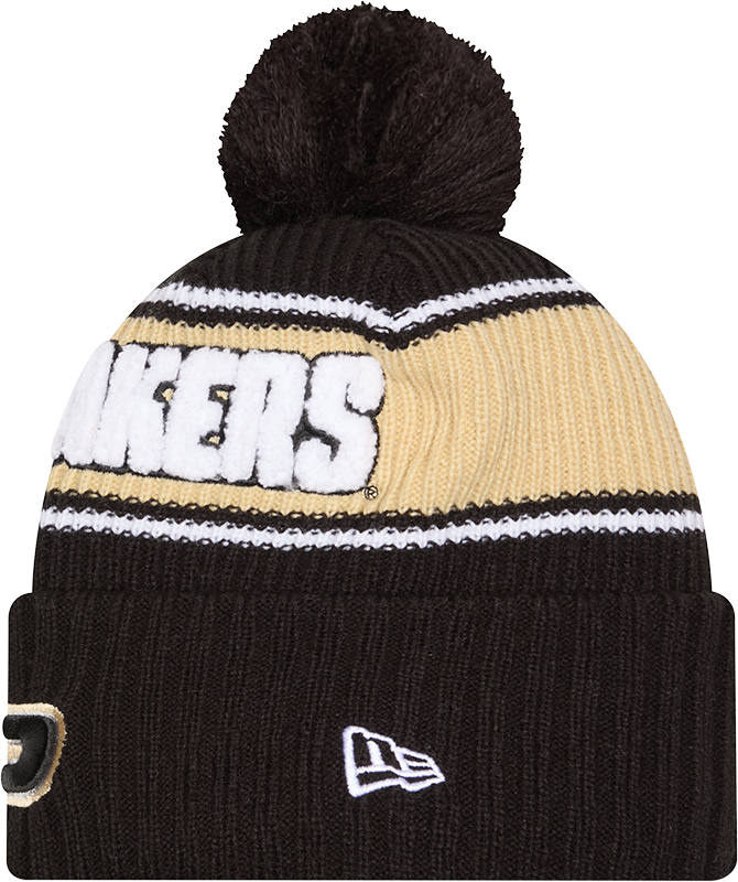 Purdue Boilermakers New Era Bold Knit Cuffed Knit Hat with Pom -Black