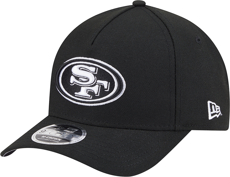 San Francisco 49ers New Era Black & White Primary 9FORTY A-Frame M-Crown Adjustable Hat