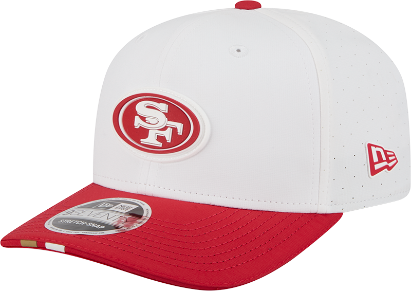 Men's San Francisco 49ers New Era White/Red 2025 NFL Training Camp 9SEVENTY Adjustable Hat