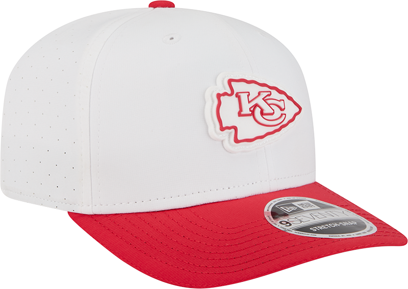 Men's Kansas City Chiefs New Era White/Red 2025 NFL Training Camp 9SEVENTY Adjustable Hat