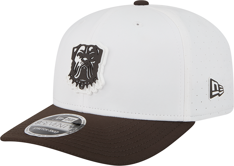 Men's Cleveland Browns New Era White/Brown 2025 NFL Training Camp 9SEVENTY Adjustable Hat