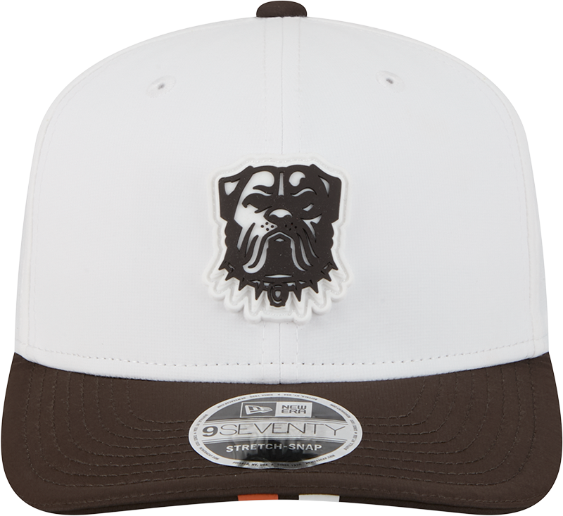 Men's Cleveland Browns New Era White/Brown 2025 NFL Training Camp 9SEVENTY Adjustable Hat