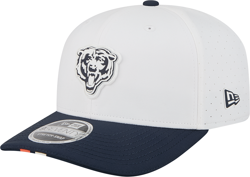 Men's Chicago Bears New Era White/Navy 2025 NFL Training Camp 9SEVENTY Adjustable Hat