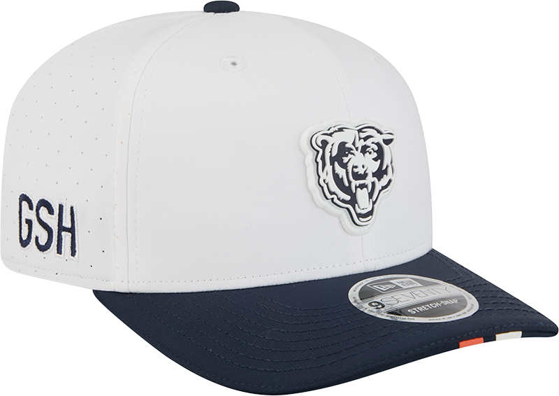 Men's Chicago Bears New Era White/Navy 2025 NFL Training Camp 9SEVENTY Adjustable Hat
