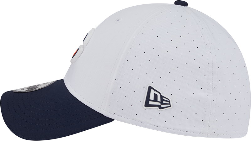 Men's Chicago Bears New Era Secondary Logo White/Navy 2025 NFL Training Camp 39THIRTY Flex Hat