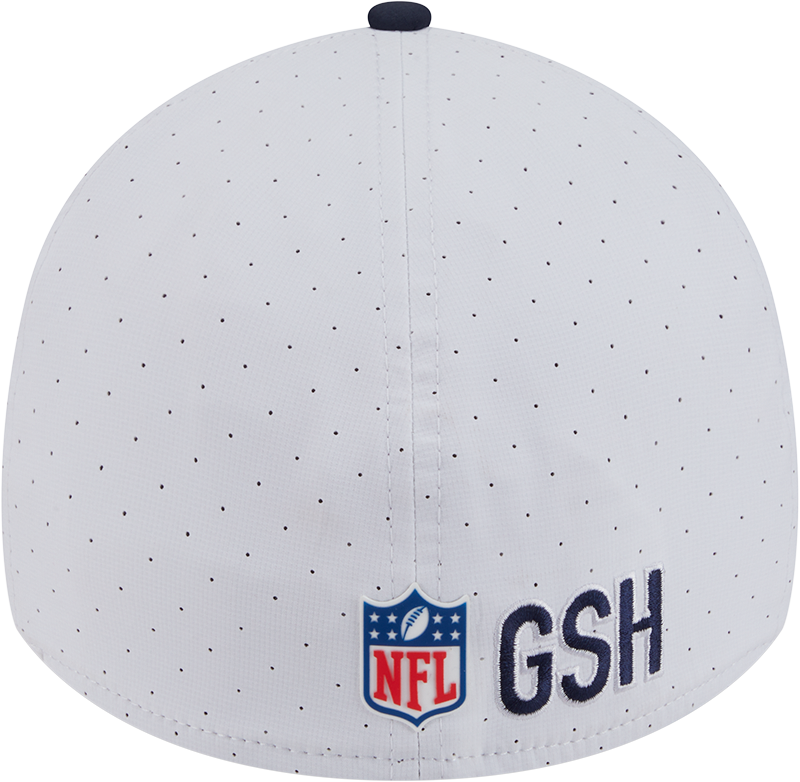 Men's Chicago Bears New Era Secondary Logo White/Navy 2025 NFL Training Camp 39THIRTY Flex Hat