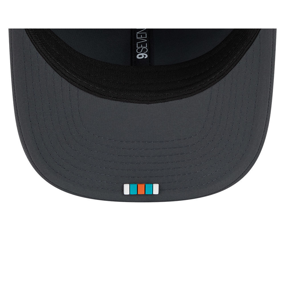 Men's Miami Dolphins New Era Graphite 2025 Sideline 9SEVENTY Cold Adjustable Hat