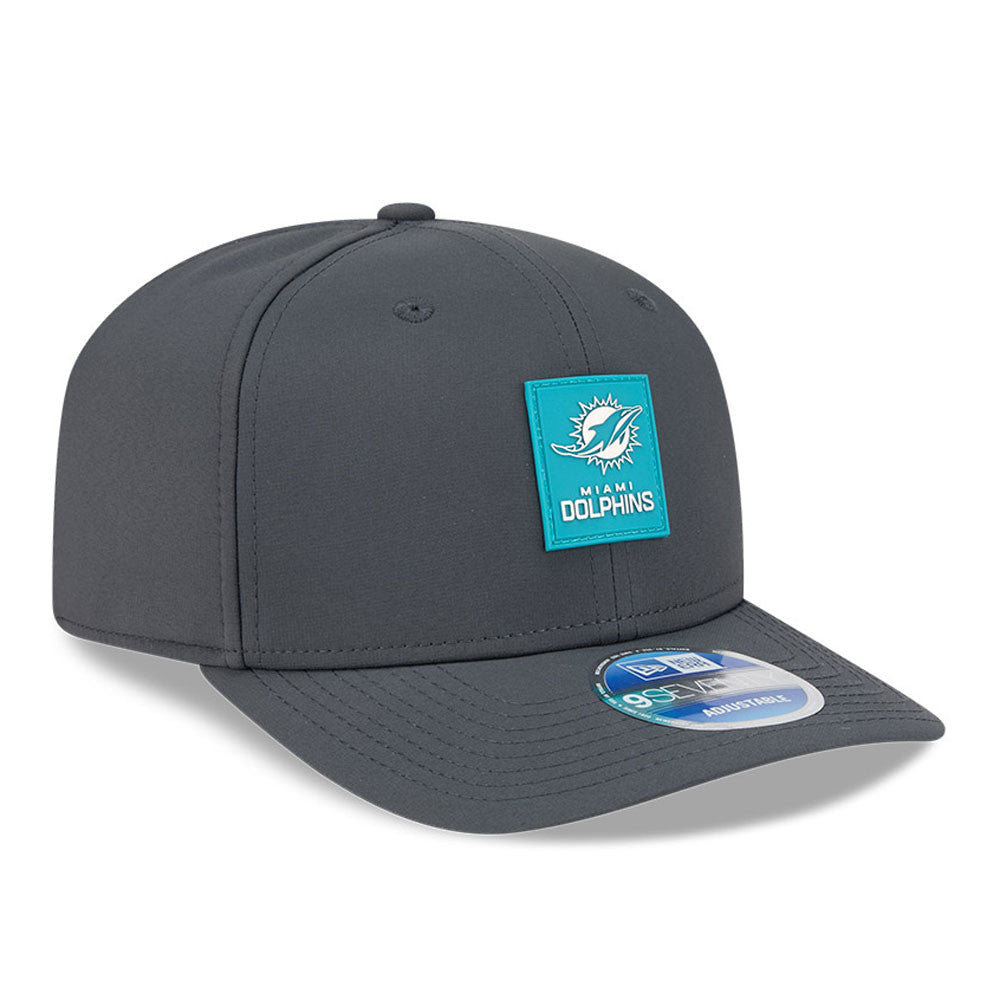 Men's Miami Dolphins New Era Graphite 2025 Sideline 9SEVENTY Cold Adjustable Hat