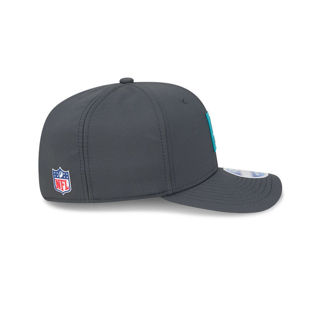 Men's Miami Dolphins New Era Graphite 2025 Sideline 9SEVENTY Cold Adjustable Hat