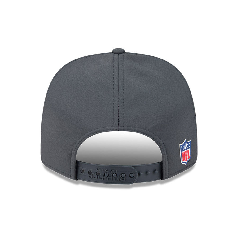 Men's Miami Dolphins New Era Graphite 2025 Sideline 9SEVENTY Cold Adjustable Hat