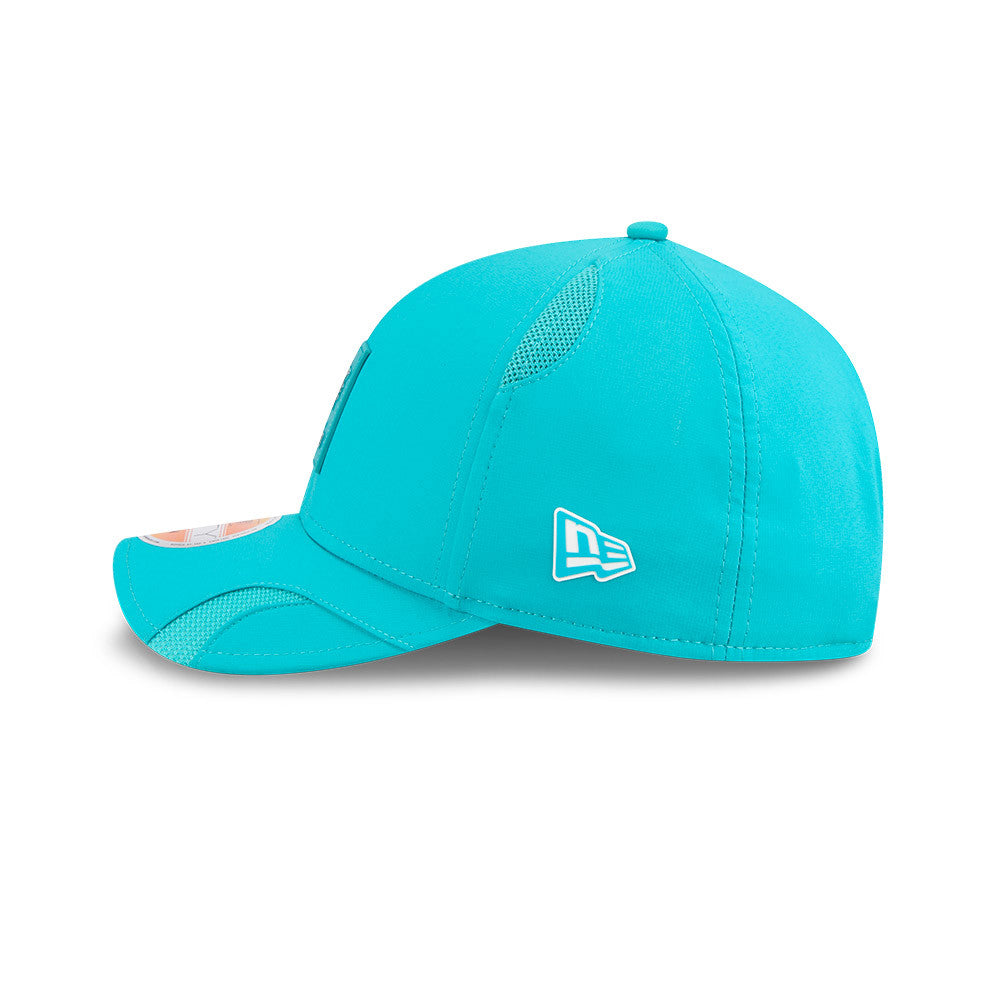 Men's Miami Dolphins New Era Aqua 2025 NFL Primary Logo Sideline Heat 9FORTY M-Crown Adjustable Hat