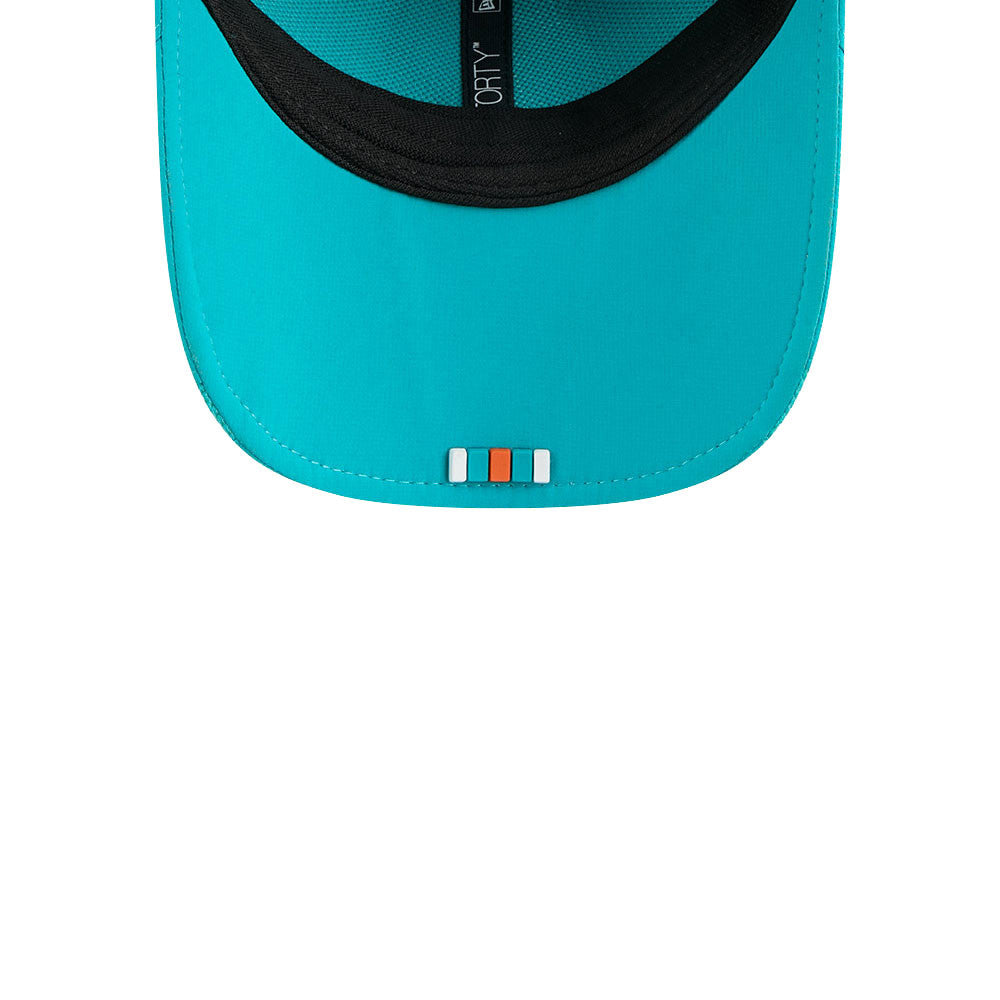 Men's Miami Dolphins New Era Aqua 2025 NFL Primary Logo Sideline Heat 9FORTY M-Crown Adjustable Hat