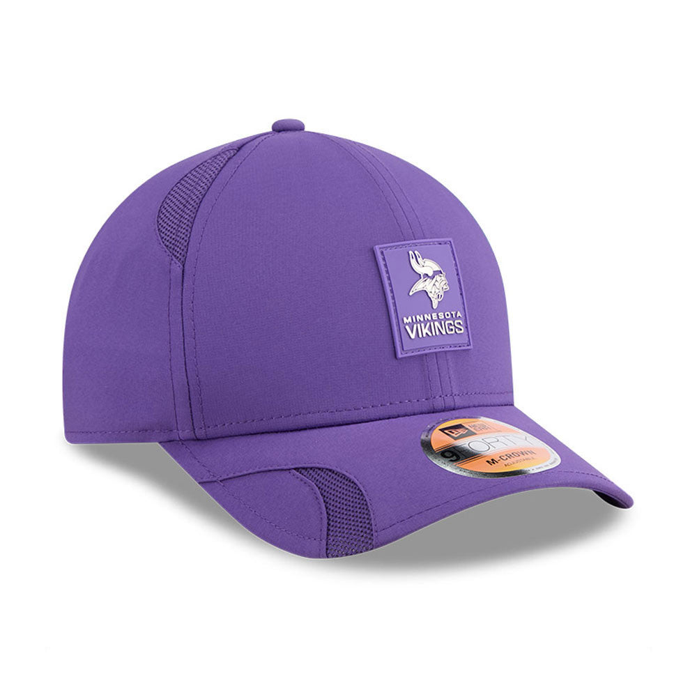 Men's Minnesota Vikings New Era Purple 2025 NFL Primary Logo Sideline Heat 9FORTY M-Crown Adjustable Hat