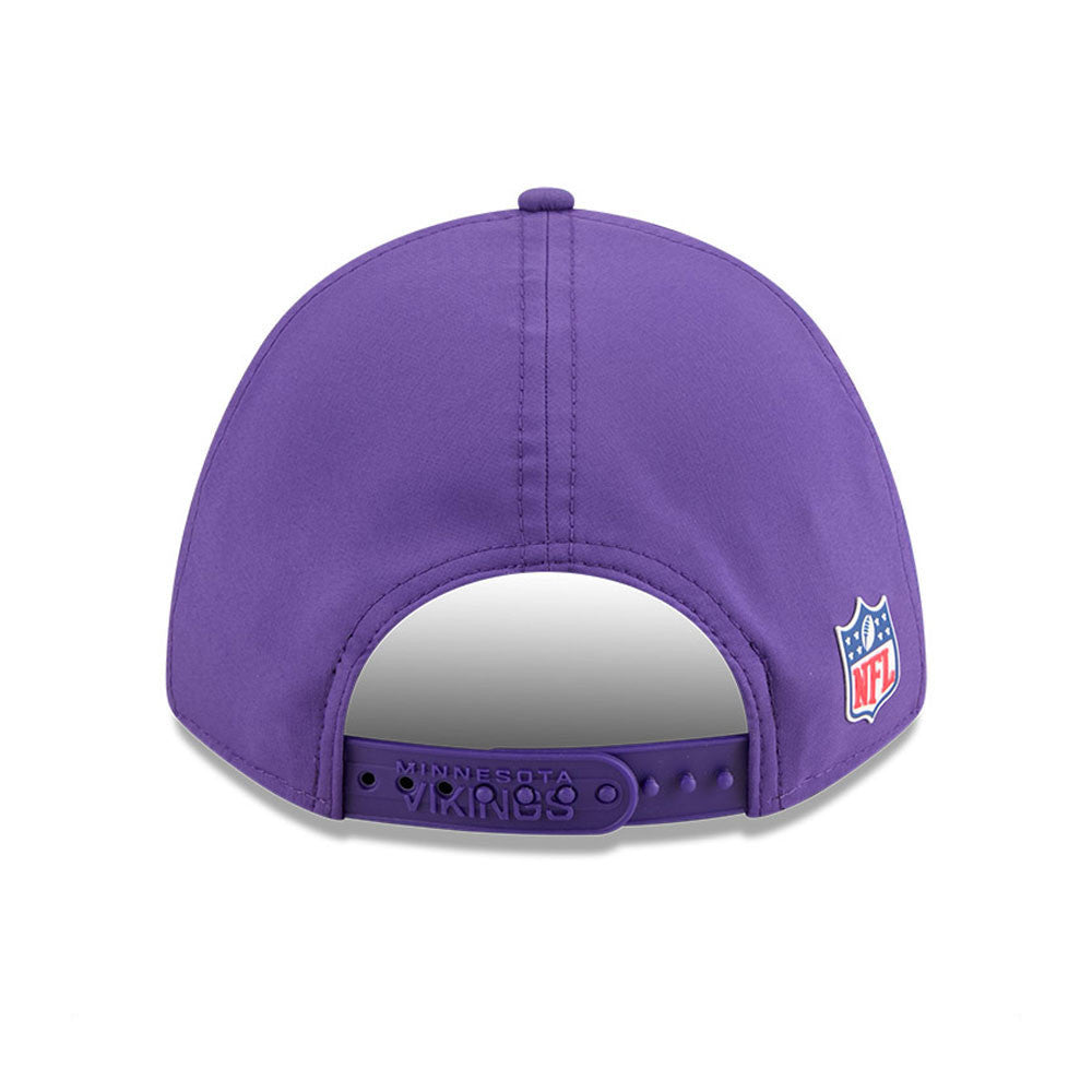 Men's Minnesota Vikings New Era Purple 2025 NFL Primary Logo Sideline Heat 9FORTY M-Crown Adjustable Hat