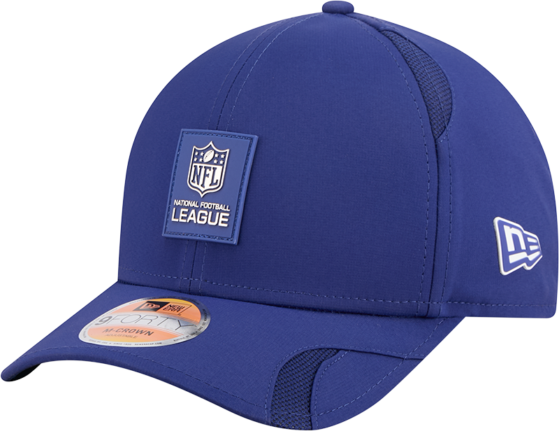 Men's NFL Shield New Era Blue 2025 NFL Sideline Heat 9FORTY M-Crown Adjustable Hat