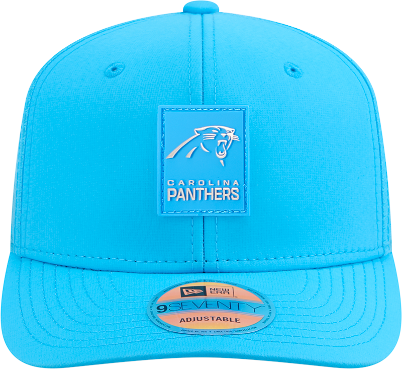 Men's Carolina Panthers New Era Teal 2025 Sideline 9SEVENTY Trucker Adjustable Hat