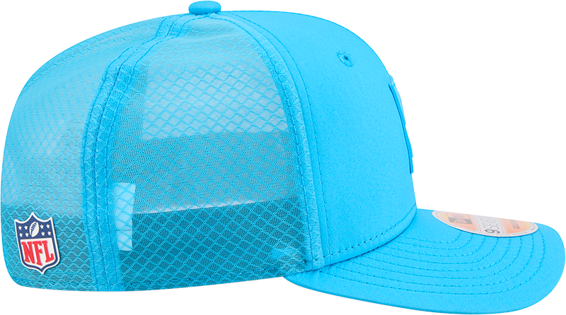 Men's Carolina Panthers New Era Teal 2025 Sideline 9SEVENTY Trucker Adjustable Hat
