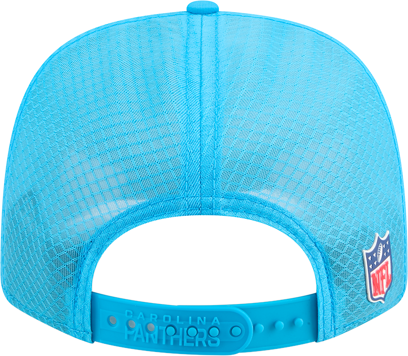 Men's Carolina Panthers New Era Teal 2025 Sideline 9SEVENTY Trucker Adjustable Hat