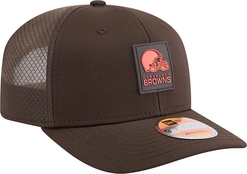 Men's Cleveland Browns New Era Brown 2025 Sideline 9SEVENTY Trucker Adjustable Hat