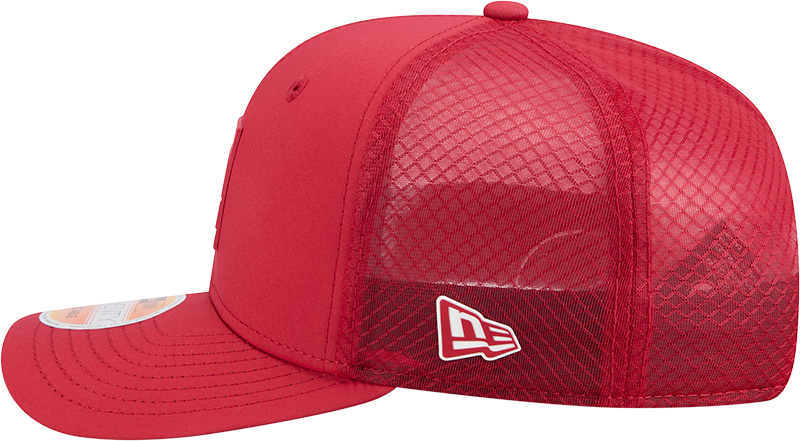 Men's Arizona Cardinals New Era Red 2025 Sideline 9SEVENTY Trucker Adjustable Hat