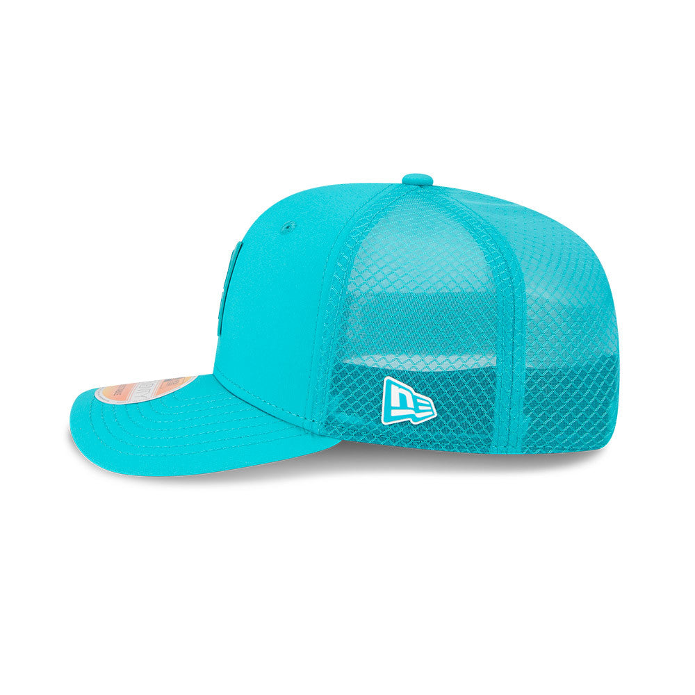 Men's Miami Dolphins New Era Aqua 2025 NFL Sideline Heat 9SEVENTY Adjustable Hat