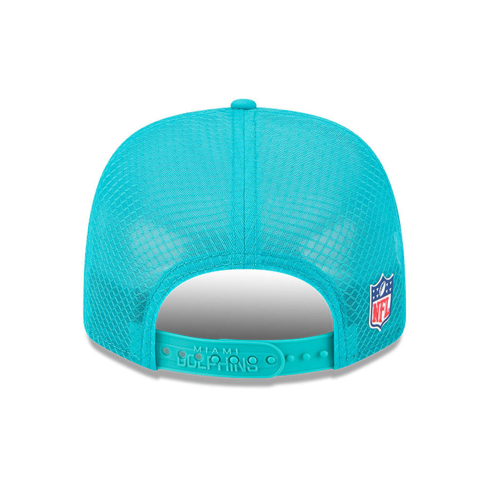 Men's Miami Dolphins New Era Aqua 2025 NFL Sideline Heat 9SEVENTY Adjustable Hat