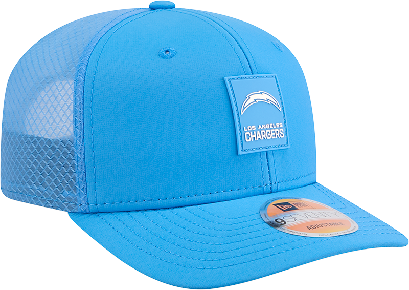Men's Los Angeles Chargers New Era Blue 2025 Sideline 9SEVENTY Trucker Adjustable Hat