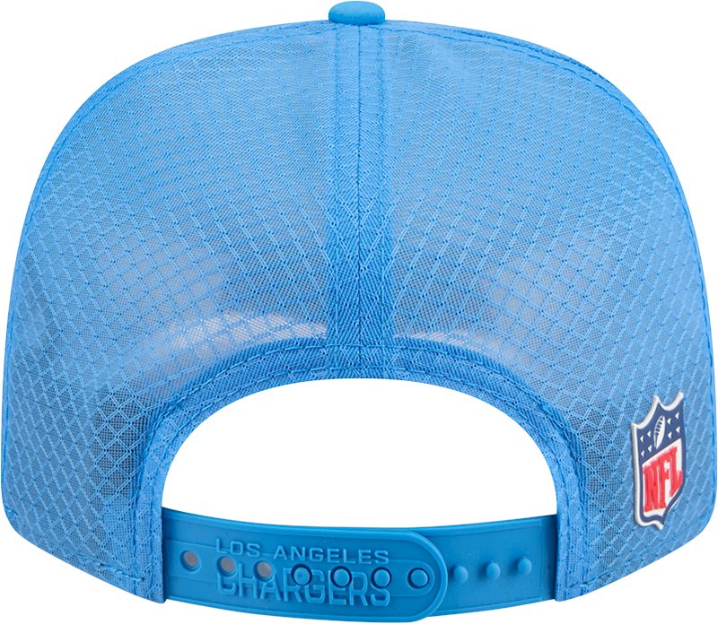 Men's Los Angeles Chargers New Era Blue 2025 Sideline 9SEVENTY Trucker Adjustable Hat