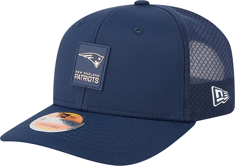 Men's New England Patriots New Era Navy 2025 Sideline 9SEVENTY Trucker Adjustable Hat