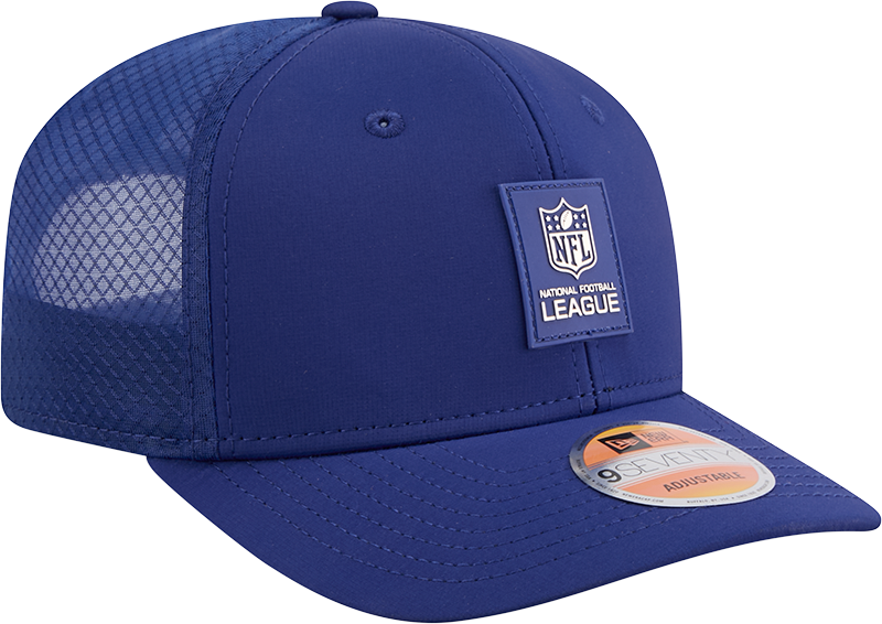 Men's NFL Logo New Era Royal 2025 Sideline 9SEVENTY Trucker Adjustable Hat