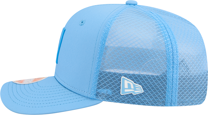 Men's Houston Oilers New Era Blue 2025 Sideline 9SEVENTY Trucker Adjustable Hat