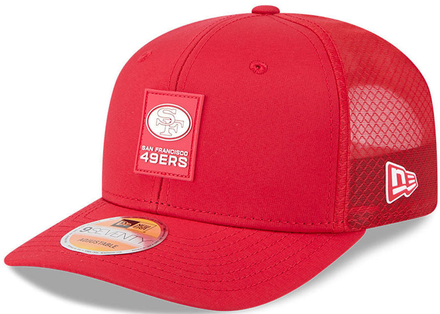 Men's San Francisco 49ers New Era Red 2025 NFL Sideline Heat 9SEVENTY Adjustable Hat