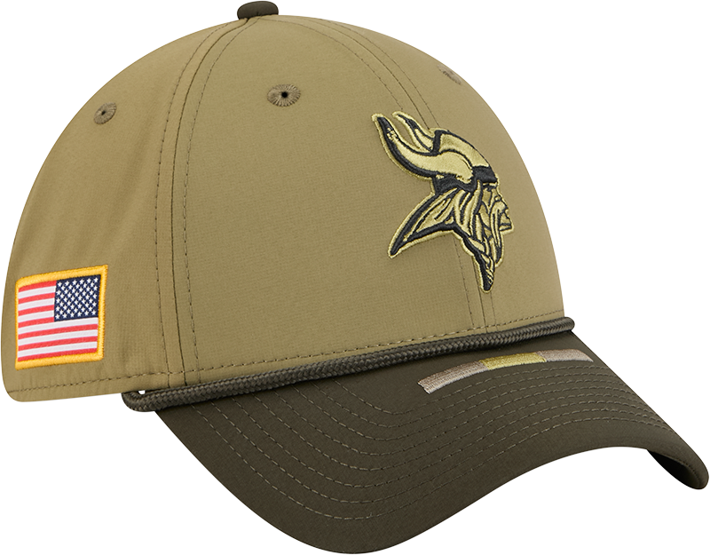 Men's Minnesota Vikings New Era Green 2025 Salute to Service 39THIRTY Flex Hat