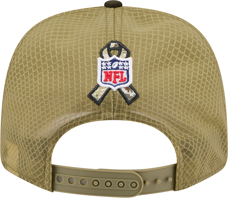 Men's Miami Dolphins New Era Green 2025 Salute To Service Sideline 9SEVENTY Trucker Adjustable Hat