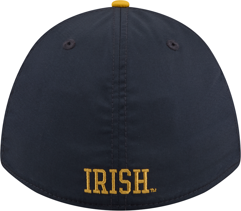 Mens New Era Notre Dame Fighting Irish M-Crown A-Frame Rope 39THIRTY Flex Hat-Gold/Navy
