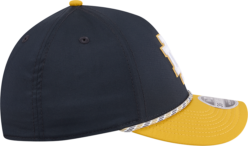 Mens New Era Notre Dame Fighting Irish M-Crown A-Frame Rope 39THIRTY Flex Hat-Gold/Navy