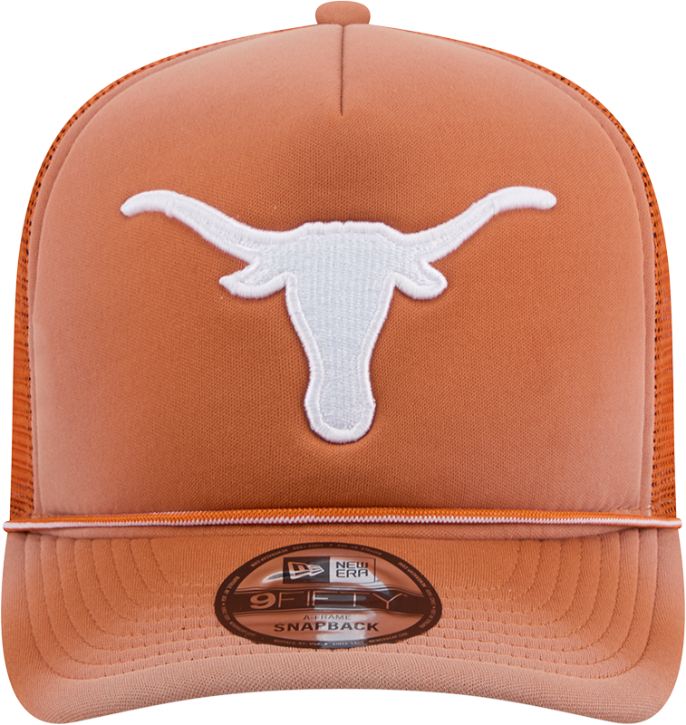 Texas Longhorns New Era Burnt Orange Fade Rope 9FIFTY A-FRAME Trucker Snapback Hat