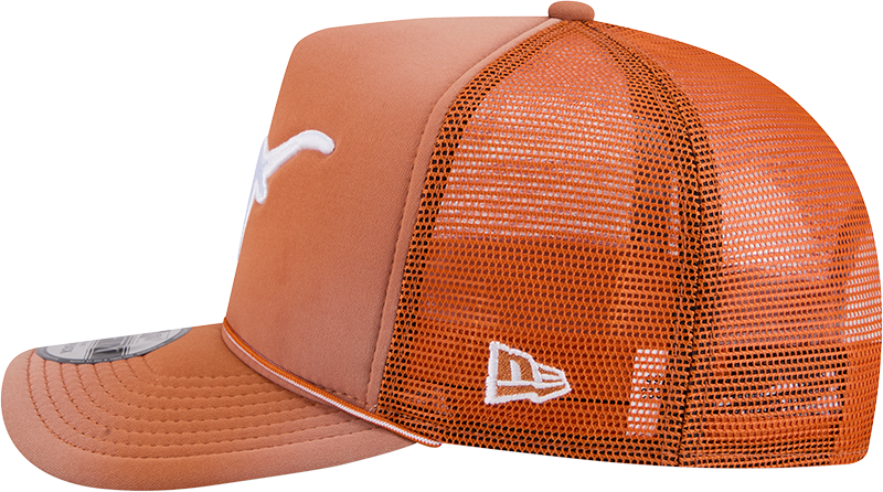 Texas Longhorns New Era Burnt Orange Fade Rope 9FIFTY A-FRAME Trucker Snapback Hat
