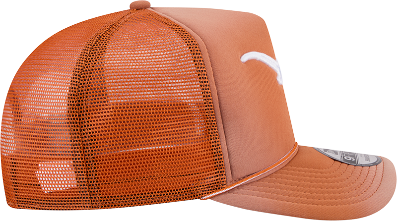 Texas Longhorns New Era Burnt Orange Fade Rope 9FIFTY A-FRAME Trucker Snapback Hat