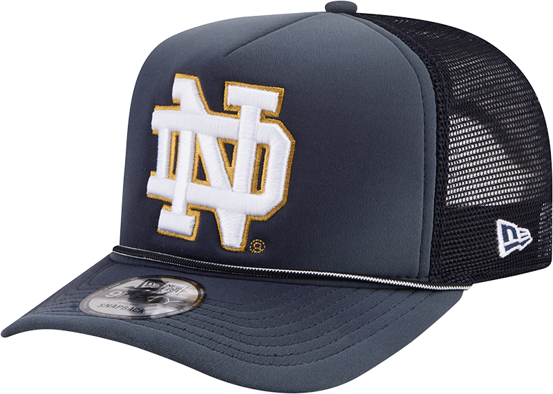 Notre Dame Fighting Irish New Era Navy Fade Rope 9FIFTY A-FRAME Trucker Snapback Hat