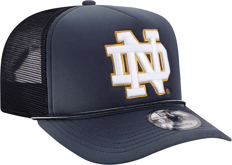 Notre Dame Fighting Irish New Era Navy Fade Rope 9FIFTY A-FRAME Trucker Snapback Hat