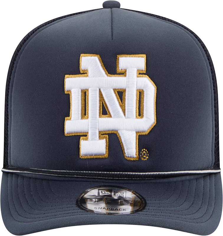 Notre Dame Fighting Irish New Era Navy Fade Rope 9FIFTY A-FRAME Trucker Snapback Hat